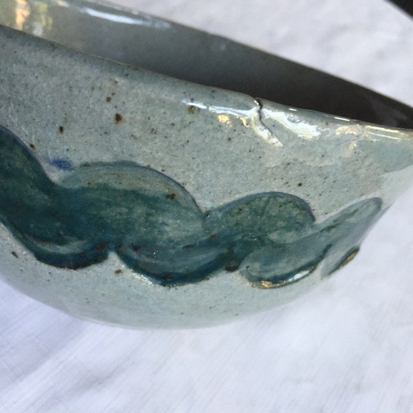 Blue Pottery Bowl, Small Pottery Bowl, Rustic Pottery Bowl, Boho Pottery Bowl, Hand Thrown Bowl, Blue Bowl, Boho Blue Bowl, Studio Bowl