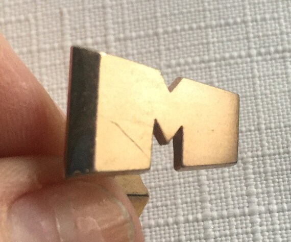 Initial M Cufflink, Initial M Cuff Link, M Cuffli… - image 3