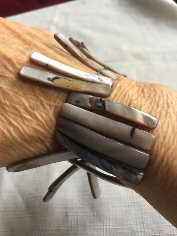 Wide Shell Bracelet, Shell Bracelet, Statement Br… - image 3