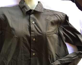 Camisa verde alfaiate, camisa de algodão verde, blusa verde algodão, Ted Baker, camisa verde oliva, blusa verde oliva, camisa oxford, blusa verde, camisa verde