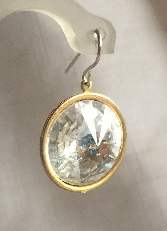 Clear Dangle, Big Rhinestone Earring, Rhinestone … - image 4