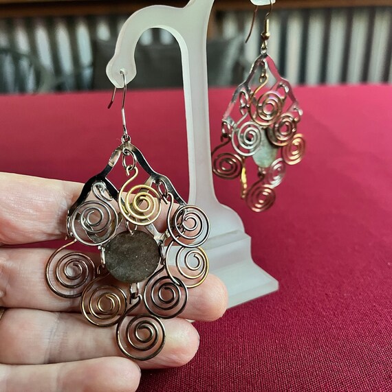 Chandelier Earring, Kinetic Earring, Chandelier Dangle, Kinetic Chandelier, 3D Earring, 3D Dangle, Abstract Metal Dangle, Statement Earring