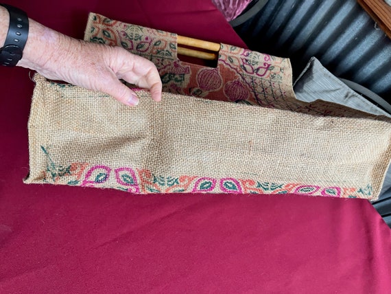 Tote Bag, Farmer Market Bag, Big Tote, Burlap Tote, Carryall Tote, Art Bag, Fabric Tote Bag, Boho Bag, Grocery Bag, Art Tote, Large Tote Bag View 3