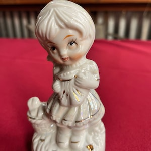 Girl Sculpture, Girl Figurine, Ceramic Girl, Ceramic Figurine, Nanco, Little Girl Figurine, Mid Century Figurine, Girl Art, Knick Knack