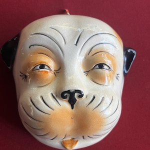 Japan Maske, Antike Maske, Kunst Maske, Keramik Maske, Katzenmaske, Hundemaske, Asiatische Maske, Asiatische Wandkunst, Glasmaske, Retro Kunst Maske, Wandmaske,