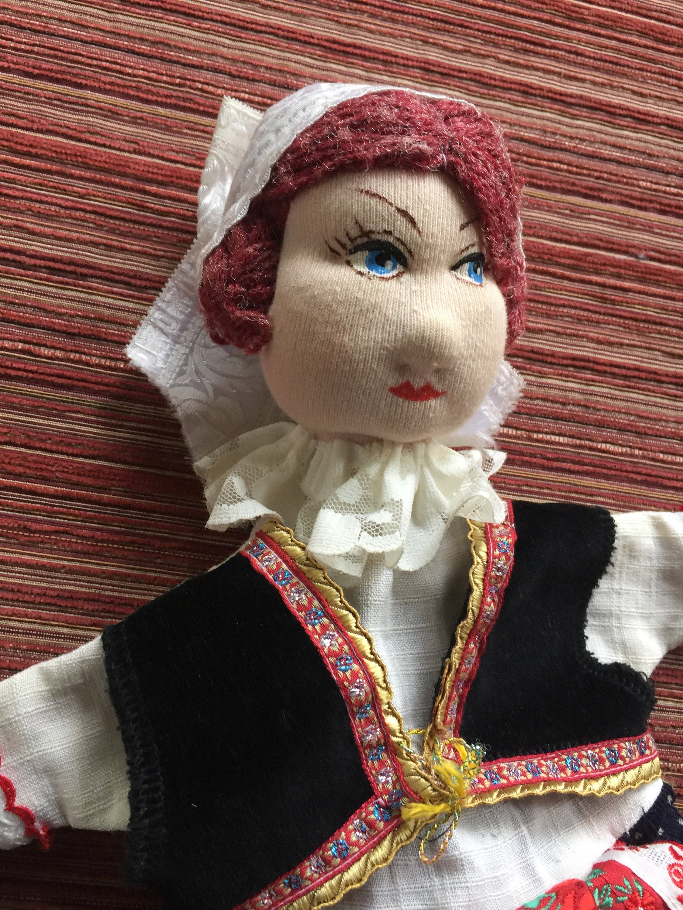Lady Puppet, Hand Puppet, Folk Art Puppet, Woman Puppet,Retro Puppet