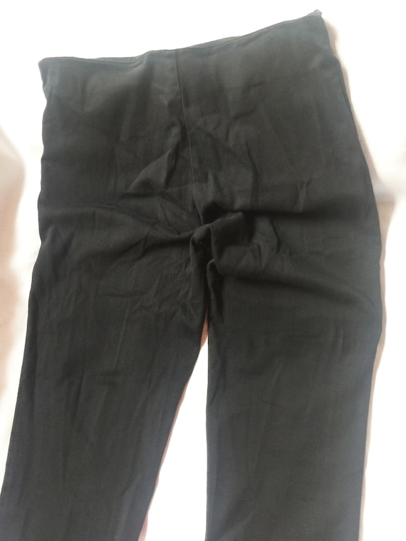 Black Cotton Pants, Slim Black Pants, Skinny Blac… - image 1