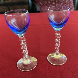 Crystal Cordial, Aperitif, Crystal Sherry, Crystal Glass, Aperitif Glass, Sherry Glass, Red Cut Clear, Cranberry Glass, Crystal Aperitif