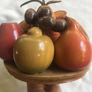 Wood Fruit, Wood Fruit Sculpture, Fruit Centerpiece, Fruit Art, Fruit Sculpture, Food Decor, Food Sculpture, Kitchen Art, Kitchen Sculpture