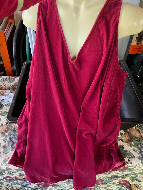 Velvet Loose Top, 3X Sleeveless Top, Oversize Velv