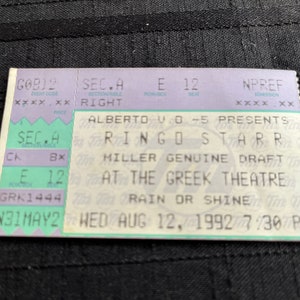 Sting Ticket, Ringo Starr, Sting, The Residents, Sugar Cubes, Rock Konzertkarte, 90er Jahre Konzert, Rock Roll Konzert, Beatles Sammlerstück