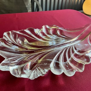 Glasblatt-Platte, Klarglas-Platte, Mittelstück-Platte, Servierplatte, Klarglas-Platte, Obst-Platte, Glas-Platte, Schwere Platte