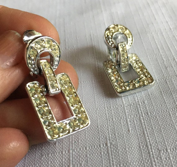 Geometric Dangle,Geometric Earring,Rhinestone Earr