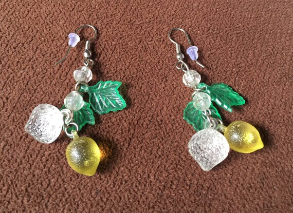 Lemon Earring, Lemon Dangle, Spring Dangle, Citru… - image 1