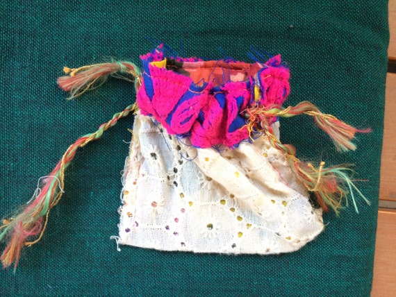 Boho Pouch, Small Patchwork Pouch, Small Boho Bag… - image 1