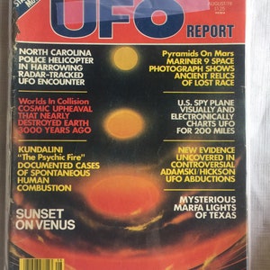 UFO Retro Magazine, 70s UFO Magazine, Bigfoot, Retro UFO, Ufo Magazine, Collectible Ufo, Ufo Gift, Ufo Research, Ufo Library, Ufo Book UFO Report Aug 78