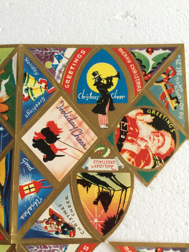 Xmas Ephemera Christmas Stickers Antique Christmas Label Antique Christmas Sticker Christmas Ephemera Xmas Stickers 40s Christmas