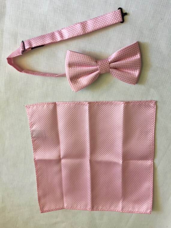 Tuxedo Bow Tie, Pink Bow Tie, Silk Pink Tie, Pink… - image 2