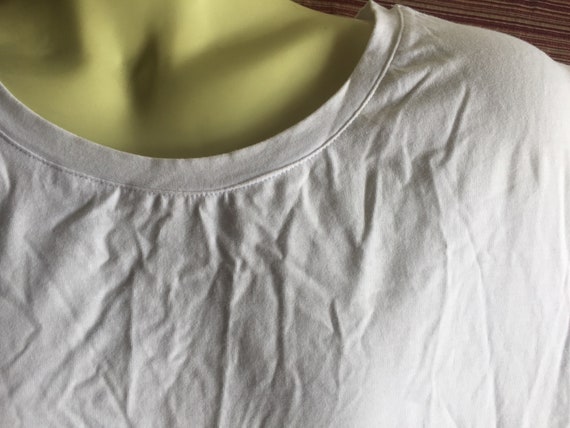 White T-Shirt, Saks Blouse, Plain White Shirt, XL… - image 3