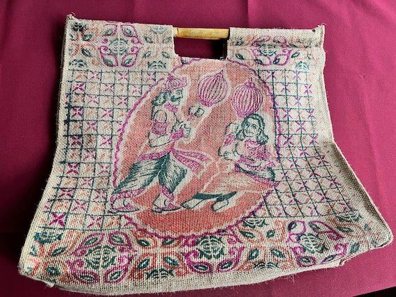 Tote Bag, Farmer Market Bag, Big Tote, Burlap Tote, Carryall Tote, Art Bag, Fabric Tote Bag, Boho Bag, Grocery Bag, Art Tote, Large Tote Bag