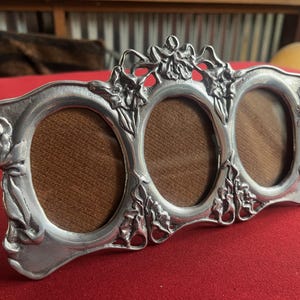 Triple Picture Frame, Tri Frame, Three Frame, Pewter Frame, Freestanding Frame, Tabletop Frame, Bridal Frame, Art Frame, Trio Frame, Frame