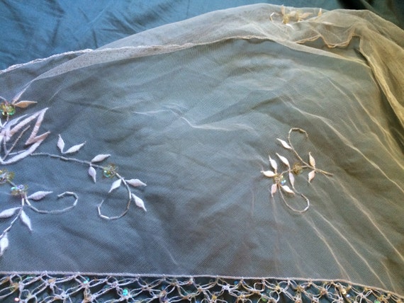 Lace Shawl, Sequin Shawl, Sequin Scarf, Bridal Sh… - image 4