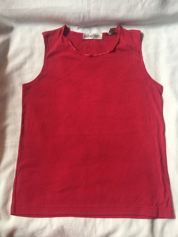 red sleeveless shell