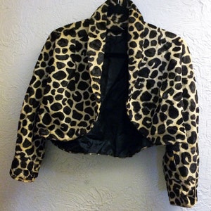 Evening Jacket, Glam Jacket, Leopard Jacket, Cropped Jacket, Fur Coat, Faux Fur Jacket, Short Jacket, Elegant Short Jacket, Cropped Coat