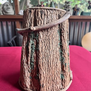 Unique Vase, Twig Vase, Forest Vase, Artisan Vase, Rustic Vase, Wooden Vase, Bark Vase, Tree Trunk Vase, Organic Vase, Boho Vase, Tree Vase