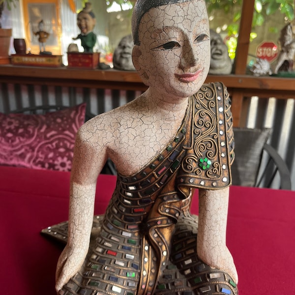 Buddhist Monk, Exotic Statue, Kneeling Man Art, Hindu Art, Monk Art, Man Art, Spiritual Guru, India Sculpture, Spiritual Art, India Art