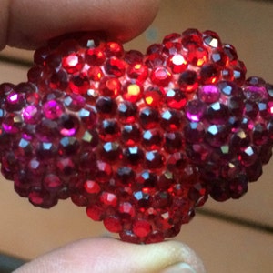 Heart Pin, Heart Brooch, Rhinestone Heart, Heart Jewelry, Richard Kerr, Romantic Pin, Love Pin, Red Pin, Red Rhinestone Pin, Red Brooch