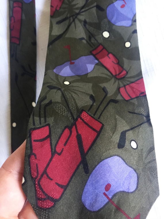 Golf Tie, Golf Necktie, Golf Silk Tie, Sportsman Tie, Novelty Tie, Golf Menswear, Golf Accessory, Golf Fashion, Golf Gift, Golf Clothing