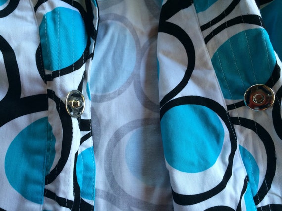 Mod Jacket, Geometric Jacket, Cotton Jacket, Turq… - image 5