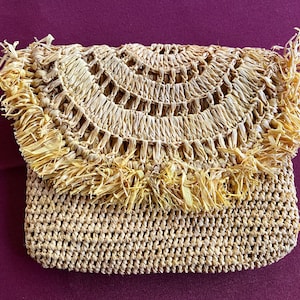 Tropical Clutch, Straw Purse, Straw Clutch, Island Clutch, Rattan Purse, Yellow Clutch, Yellow Purse, Clutch, Madagascar, Rattan Clutch
