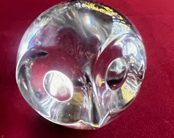 Pisapapeles de búho, pisapapeles de cristal, búho de cristal, pisapapeles de vidrio transparente, arte de escritorio, pisapapeles, búho de vidrio transparente, arte de búho, escultura de búho