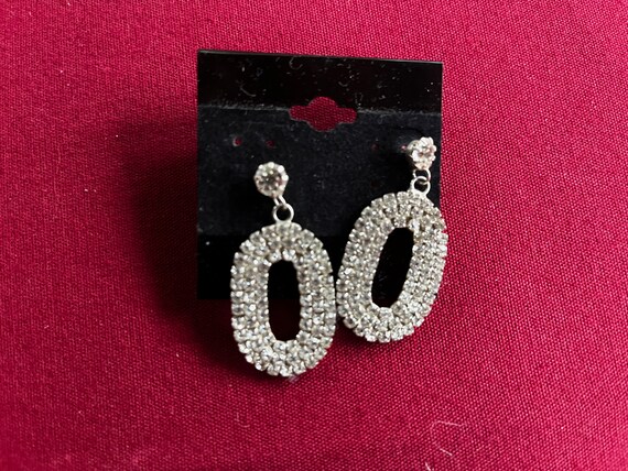 Geometric Dangle, Geometric Earring, Rhinestone E… - image 9