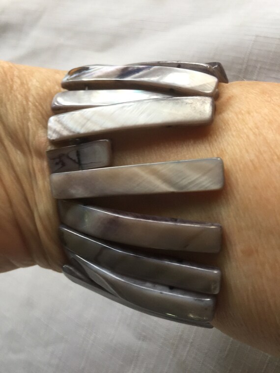 Wide Shell Bracelet, Shell Bracelet, Statement Br… - image 1