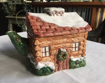 Théière de Noël, Théière de Noël, Théière en céramique, Théière de roman, Théière de peinture, Fête de Noël, Fête de Noël, Amateur de thé, Cadeau pour le thé