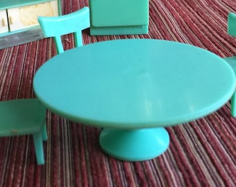 Dollhouse Table, Dollhouse Kitchen, Retro Doll Furniture, 60s Doll Furniture, Mini Refrigerator, Doll Kitchen, Doll Furniture, 60s Dollhouse