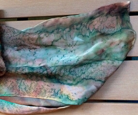 Designer Silk Scarf,Painted Silk Scarf,Tie Dye Sca