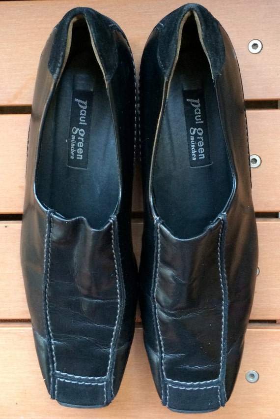 Black Slip On, Black Loafers, Flat Boots, Rubber Sole, Square Toe, Low Boots, Boots, English Boots, Rock Shoes, English Shoes, Mod Boots