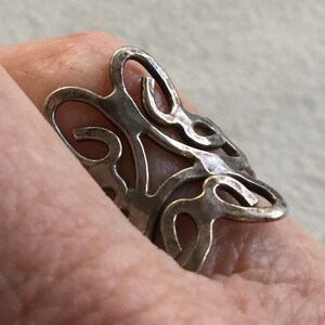 Silver Ring, Lattice Ring, Silver Lattice Ring, Hammer Silver Ring, Handmade Ring, Rustic Ring, Hippie Ring, Handcrafted Ring, Tooled Ring
