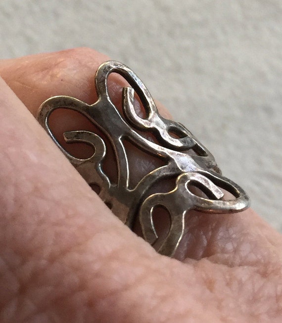 Silver Ring, Lattice Ring, Silver Lattice Ring, H… - image 1