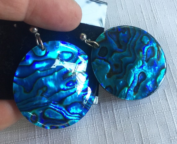 Blue Shell Earring, Blue Shell Drop, Blue Shell D… - image 1