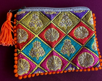Coin Purse, Boho Pouch, Fabric Pouch, India Coin Purse, Boho Coin Purse, Small Purse, Fabric Coin Purse, Elephant Purse, Cloth Coin Purse