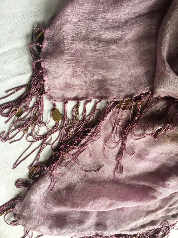 Lavender Scarf, India Scarf, Sari Scarf, Purple S… - image 3