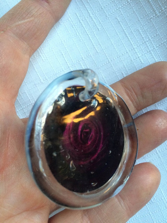 Blown Glass Pendant, Art Glass Necklace, Vortex G… - image 9