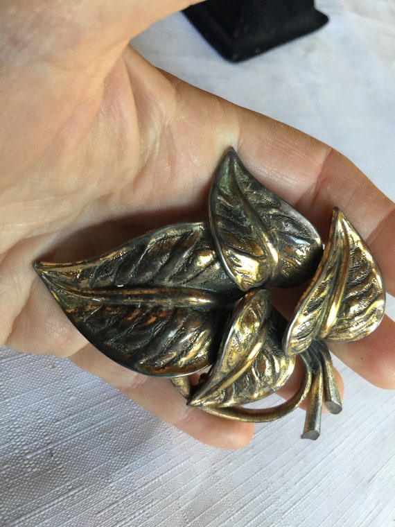 Leaf Pin, Leaf Brooch, Metal Leaf Pin, Metal Leaf… - image 7