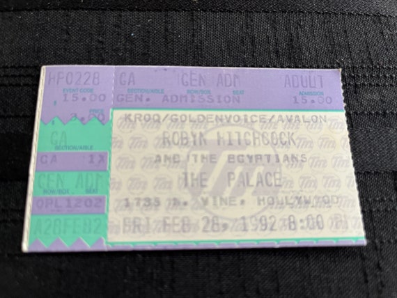Elvis Costello, Tom Waits, 90s Concert, Concert Ticket, Teenage