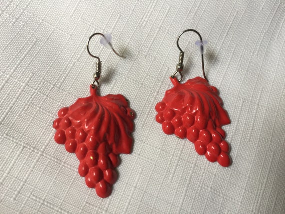 Red Earrings, Red Tassel Earring, Red Dangle Earr… - image 4